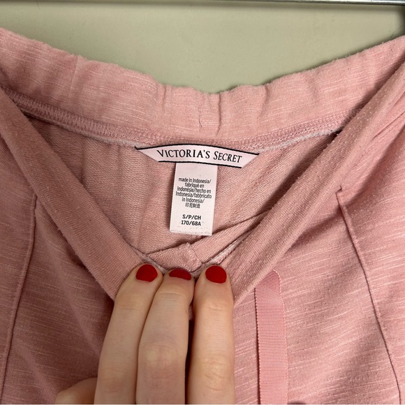 Victorias Secret Pink Jogger Sweatpants Silver Heart Size Small - Picture 6 of 6